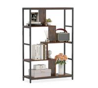 Gainoom 5-Tier Bookshelf 8-Shelf Industrial Bookcase 121.5 Cm Vintage Freestanding Open Storage Shelving Unit Plant Display Stand