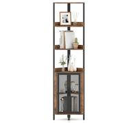 Gainoom 6-Tier Corner Shelf Tall Corner Bookshelf Industrial Bookcase Display Shelf Freestanding Storage Rack Plant Stand