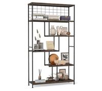 Gainoom 6-Tier Tall Bookshelf Industrial Freestanding Plant Stand With Metal Net