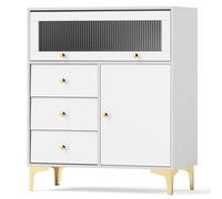 Gainoom Bedroom Chest Of Drawers Modern Storage Cabinet With 3 Drawers & 2 Doors