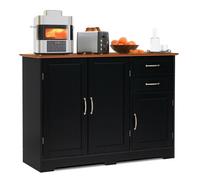 Gainoom Black Buffet Cabinet Kitchen Modern Storage Cabinet Adjustable Shelf