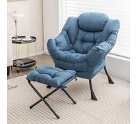 Gainoom Brown Lazy Chair With Ottoman Modern Leisure Reading Chair Lounge Chair With Pillow