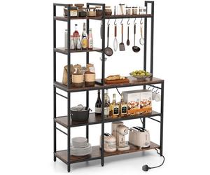 Gainoom Coffee Bakers Rack 5-Tier Coffee Bar Table 159 Cm Large Microwave Stand