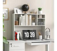 Gainoom Computer Desktop Bookcase Countertop Storage Bookshelf With 4 Cubbies & Open Back Compartment