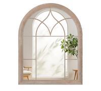 Gainoom Farmhouse Window Pane Mirror Large Arched Wall Mounted Mirror Indoor Outdoor Decorative Mirror