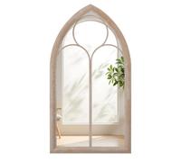 Gainoom Farmhouse Window Pane Mirror Large Arched Wall Mounted Mirror W/metal Frame