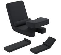 Gainoom Foldable Black Lazy Sofa Gaming Floor Chair With 5-Level Adjustable Backrest