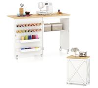 Gainoom Folding Sewing Table Multipurpose Craft Station With Design Storage Shelf 2 Trays