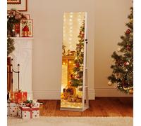 Gainoom Freestanding White Jewelry Storage Organizer 360 Degree Swivel Jewelry Cabinet