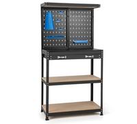 Gainoom Garage Garage Tool Storage Workbench With Pegboard-Blue