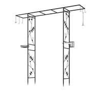 Gainoom Garden Black Arbor Feeding Station Heavy-Duty Arch Trellis Suet Feeder & Hanging Kit Tall Outdoor Archway Decoration