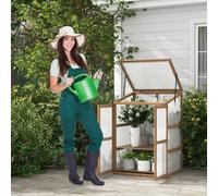 Gainoom Garden Cold Frame Portable Mini Wooden Greenhouse W/ 2 Removable Shelves