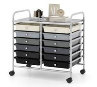 Gainoom Gradient Gray Storage Cart Multi-Purpose Utility Cart With Drawer