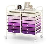 Gainoom Gradient Purple Storage Cart Multi-Purpose Utility Cart With Drawer