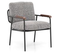 Gainoom Gray Accent Chair Living Room Chair With Wide Cushioned Seat
