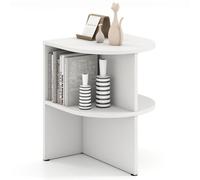 Gainoom Half Round End Table 2-Tier Half Moon Side Table Semi Circle Coffee Table For Small Space