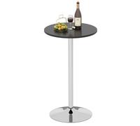 Gainoom Home Black Round Bar Table 103Cm Height Pub Table With Mdf Top