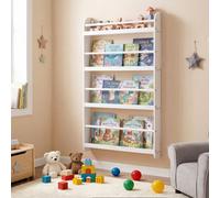 Gainoom Kids Bookshelf 4-Tier Wall Mounted Book Shelf Space-Saving Behind The Door Book Storage Cabinet