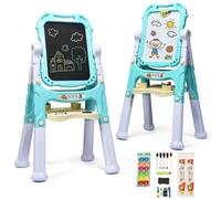 Gainoom Kids Double Sided Easel Height Adjustable Standing Drawing Board With Storage