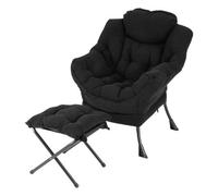 Gainoom Lazy Chair With Ottoman Modern Accent Chair Upholstered Sherpa Reading Chair