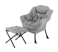 Gainoom Lazy Chair With Ottoman Modern Accent Chair With Folding Footrest
