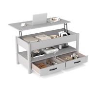 Gainoom Lift Top Coffee Table Farmhouse Accent Table Rectangular Center Table With Hidden Storage Compartment