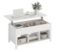 Gainoom Lift Up Coffee Table Rising Center Table Accent Table W/ Lift Top-White