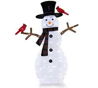 Gainoom Lighted Snowman & Redbirds 127 Cm Pre-Lit Snowman Ornament Christmas Decoration