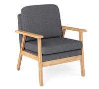 Gainoom Mid-Century Accent Chair Modern Upholstered Linen Fabric Armchair