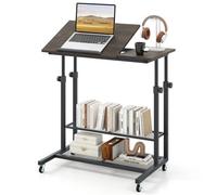 Gainoom Mobile Stand Up Dark Desk Height Adjustable Sit Stand Desk