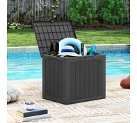 Gainoom Outdoor Black Storage Box 96L Deck Box Waterproof Small Storage Bin With Lockable Lid