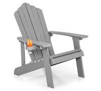 Gainoom Patio Adirondack Chair Outdoor Weather Resistant Chair W/cup Holder