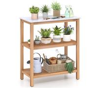 Gainoom Patio Garden Potting Bench Table 3-Tier Wood Planting Workstation