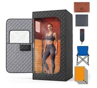 Gainoom Portable Far Infrared Sauna Box Full Body Sauna Tent W/ Remote Control & Foldable Chair