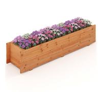 Gainoom Raised Garden Bed Fir Wood Planter Box With 2 Drainage Holes & 3 Added Bottom Crossbars