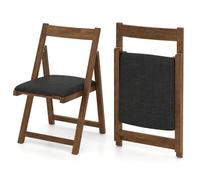 Gainoom Set Of 2 Grey Foldable Dining Chair Accent Armless Kitchen Chair