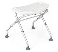 Gainoom Shower Stool 3-Level Height Adjustable Shower Seat W/ Handles & 150 Kg Weight Capacity For Elderly