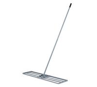 Gainoom Silver Lawn Leveling Rake Heavy-Duty Metal Levelawn Tool With 180 Degree Rotating U-Head & Anti-Slip Grip