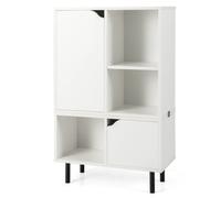 Gainoom Stackable White Bookcase Combination Lattice Cabinet Floor Open Bookshelf