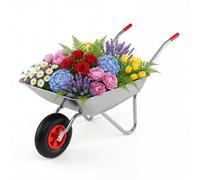 Gainoom Wheelbarrow Cart 1-Wheel Garden Utility Cart With 2 Handlebars & Large Rubber Tire