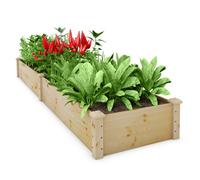 Gainoom Wooden Natural Raised Garden Bed Outdoor Wood Planter Box Planter Raised Bed