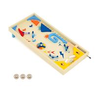 Gainoom Wooden Pinball Machine Scoring Rotating Track Tabletop Game For Kids 6+ & Adults