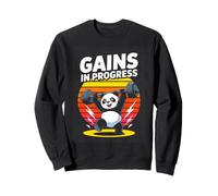 Gains In Progress Panda Gym Workout Fitness Sweatshirt