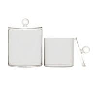 Gainsboro Clear Plastic Storage Container with lid Pantry Essentials Decorative Small Storage Bins for Floss Picks,Paper Clips,2 Pack