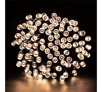 100 LED Solar-Powered Outdoor Garden String Lights Multicolour/Warm White L11.9m (Warm White)