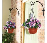 Gainsborough Artificial Flower Hanging Baskets, Pack Of 2 Faux Flowers, Maintenance & Weather-Resistant Pansies, Year-Round Colour