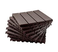 Gainsborough Brown Weather Resistant Quick Click Interlocking Plastic Garden Decking Tiles, Pack Of 24, H2 X W30 X D30Cm
