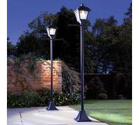 Gainsborough Deluxe Solar Lamp Post Light, Weatherproof Stainless Steel in Black Gainsborough Black