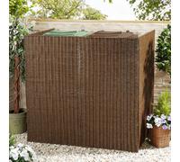 Gainsborough Double Faux Willow Wheelie Bin Screen with Steel Frame in Brown Gainsborough Brown
