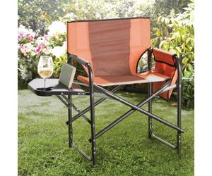 Gainsborough Foldable Camping Chair With Side Table, Storage Pouch, Steel Frame & 110Kg Capacity 45 X 54 X 78Cm